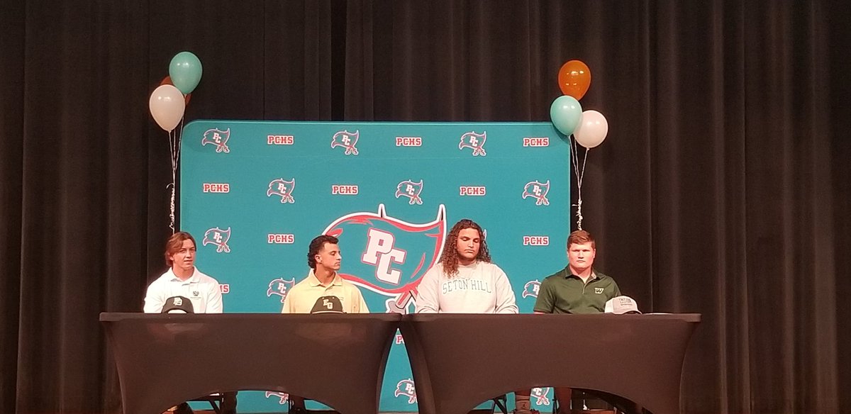 athletics_pchs's tweet photo. National Signing Day! Congratulations to Rhet Conyer-Webber International University, Jovani Torres-Seton Hill, Anthony Grasso-East Georgia State College & Colin Shultz-Palm Beach State College @SRSullivan1203 @PlantCityHS @HCPSAthletics @HillsboroughSch @AddisonGDavis https://t.co/MFSG6cWfiv