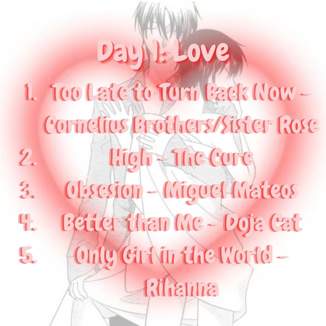 xblushingyukix's tweet photo. For #Akigureweek2022 ,
I've decided to combine my love for music and my love for Akigure by creating a mini Akigure playlist every day. For today's theme, LOVE, I've compiled 5 songs that suit them best. Happy Akigure week everyone
💖💞💕. https://t.co/uTkx9KSEMf