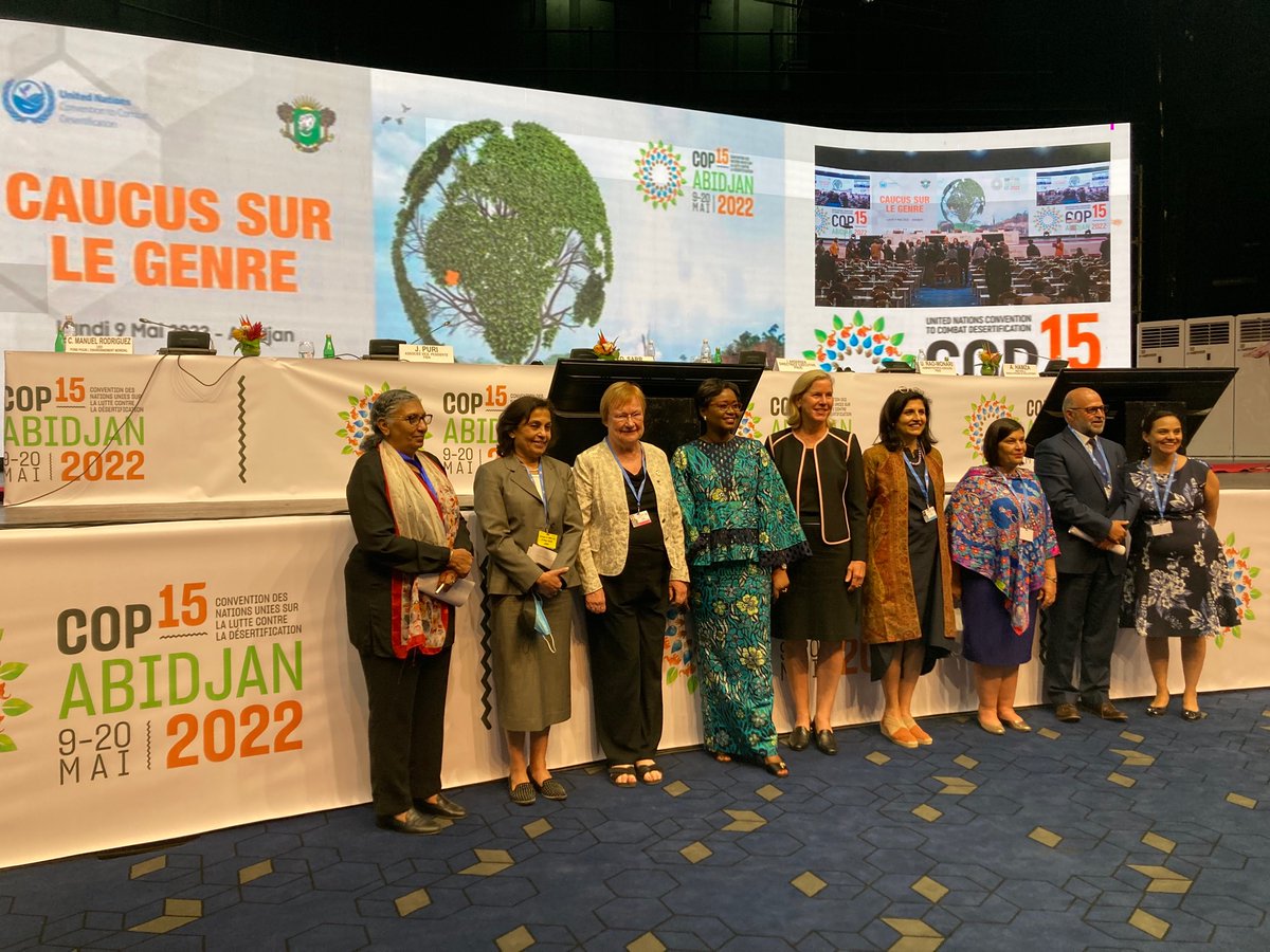 TarjaHalonen's tweet photo. Participating in @UNCCD COP-15 in Abidjan, Côte d’Ivoire this week. Desertification and land degradation are serious concerns. Women’s participation in decision making is necessary and results in better environmental policies. https://t.co/fhgduxIjnr