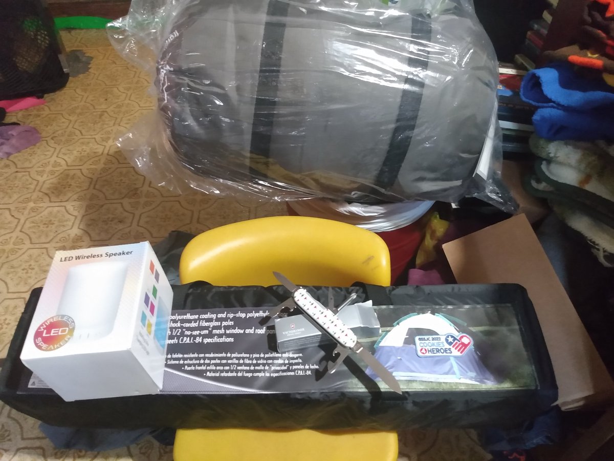 trailerthoughts's tweet photo. Vivien got her outdoor package today that she earned from cookie sales. I have a feeling that I will be camping outside in the yard with Vivien this weekend lol #girlscouts #gssjc #troop101121 https://t.co/eDSsv3s7QL