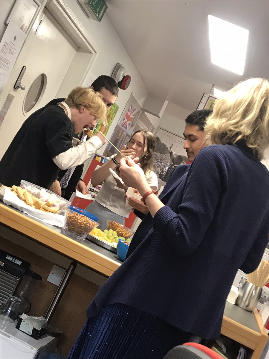 rlsdofe's tweet photo. Mrs Goddard in the @LibraryRLS @TheRoyalLatin and her chocolate 🍫 fountain ⛲️ for our lovely Y13’s. 
We are going to miss them https://t.co/0OHuHNiqBW