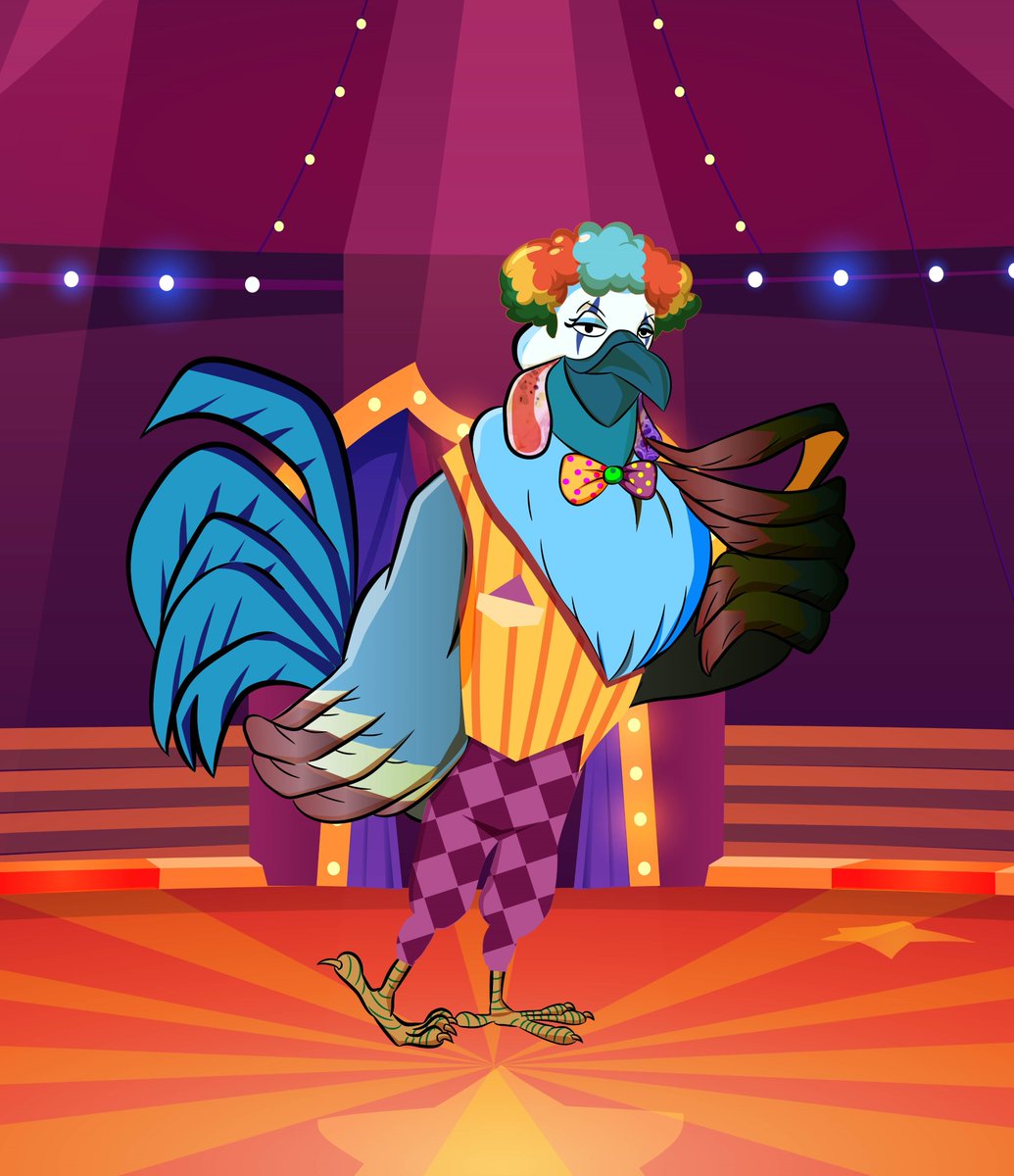 chickens_now's tweet photo. I was so inspired by @AnaKim_art and the wonderful artwork of clowns. That I decided to talk to Grandma Hen and do a 23WingsandMe genealogy test. Yes, as you guessed it I do have clown ancestry.
#NFTCollection #NFTartwork #Clown https://t.co/A4Tq822WoU