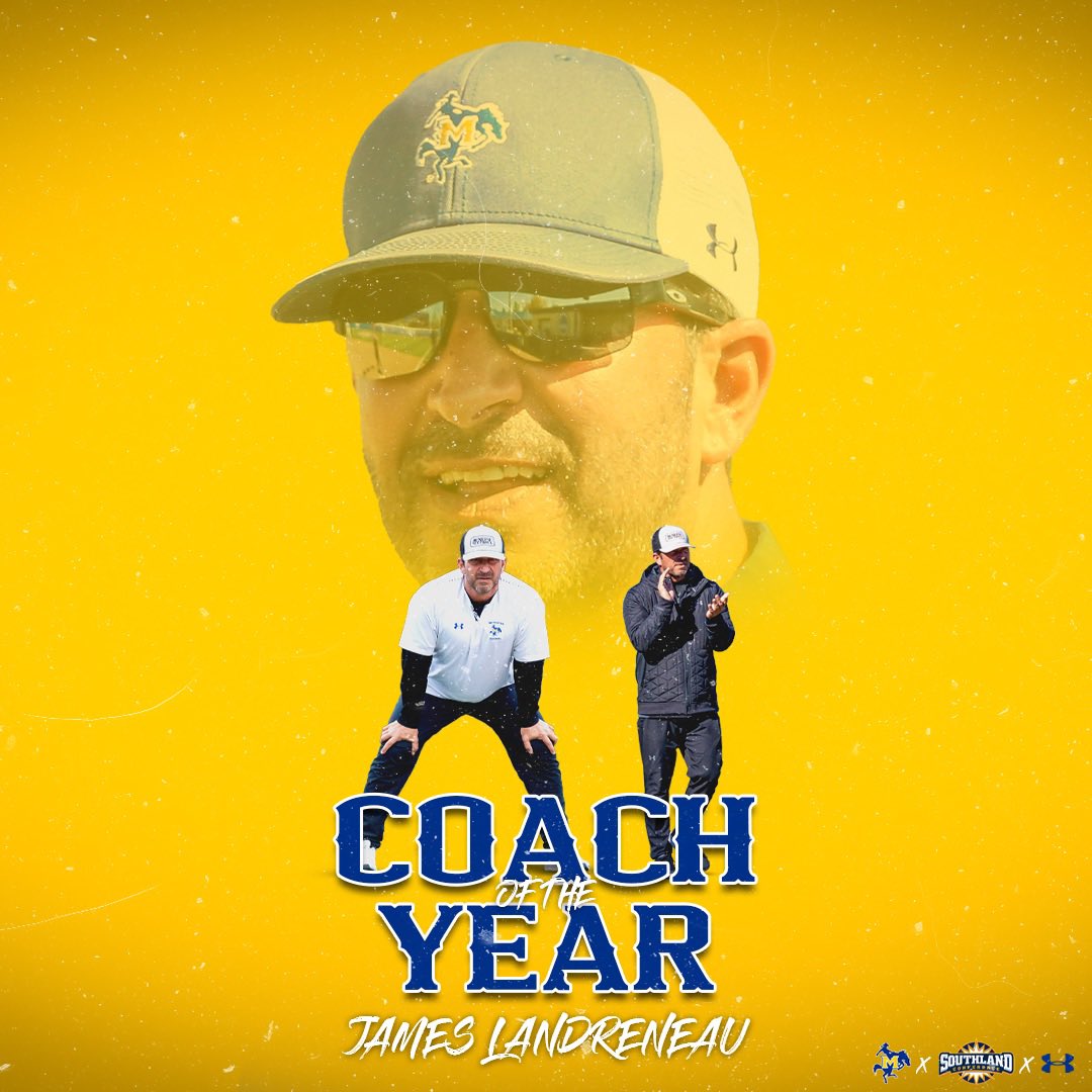 McNeeseSoftball's tweet photo. 🏆SLC COACH OF THE YEAR🏆

James Landreneau earns his 2nd Coach of the year award finishing conference with a 15-3 record and a 2nd regular season conference title.

#GeauxPokes | #YTGDOYTRYM https://t.co/0y7REdgvIH