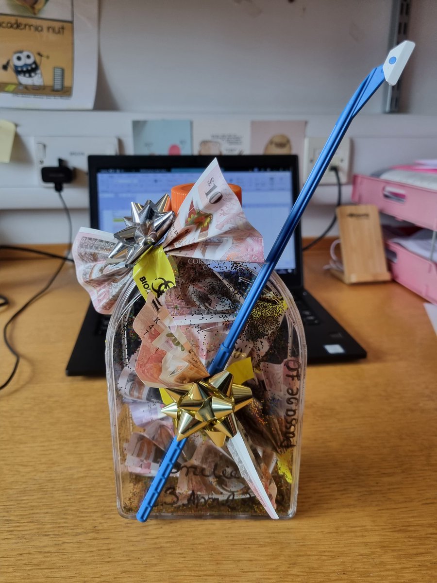 wo_jules's tweet photo. When your labmates give you a very thoughtful gift!👩‍🔬 🥰 but forget to attach the SOP 🤣 @george_e_finney @hollywebster96 @tompurnell123 @dahlstrom_jenny  @VictoriaLBolton #glitter #postdoclife #bestlabmates thank you!! https://t.co/8uwQ7MFX4L