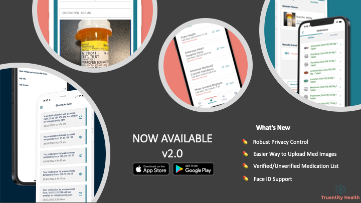 truentityhealth's tweet photo. We are super proud and thrilled to announce the release of our v2.0 app now available in the app stores.

For a customized demo, please contact: hello@truentity.com

Learn more about us at https://t.co/0AThB5Yfcj

#digitalmedicationplatform #healthcareinnovation #digitalhealth https://t.co/Mtg9AtMYcz