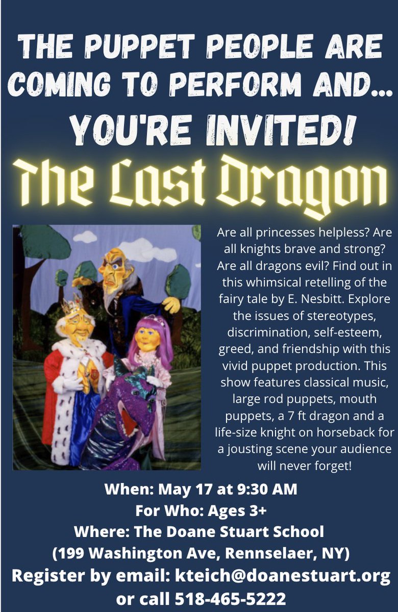 DoaneStuart's tweet image. Next Tuesday, all are welcome! Free performance at DS! @RensselaerNYlib @EGLibrary @CD_YMCA @ParkPlayhouse