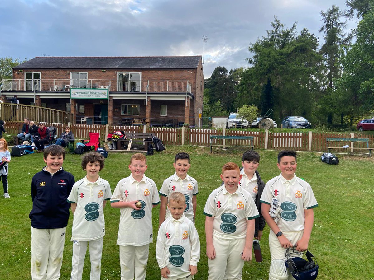 ChirkCC's tweet photo. Our U11's first win of the season - a close game this evening against @PontblyddynCC! Chirk posted 64 and Pontblyddyn 60, with only one wicket falling! Congratulations to this week's player of the match, Alfie. 🏅 Well played everyone! 🏏 https://t.co/CV0xxdYzMf