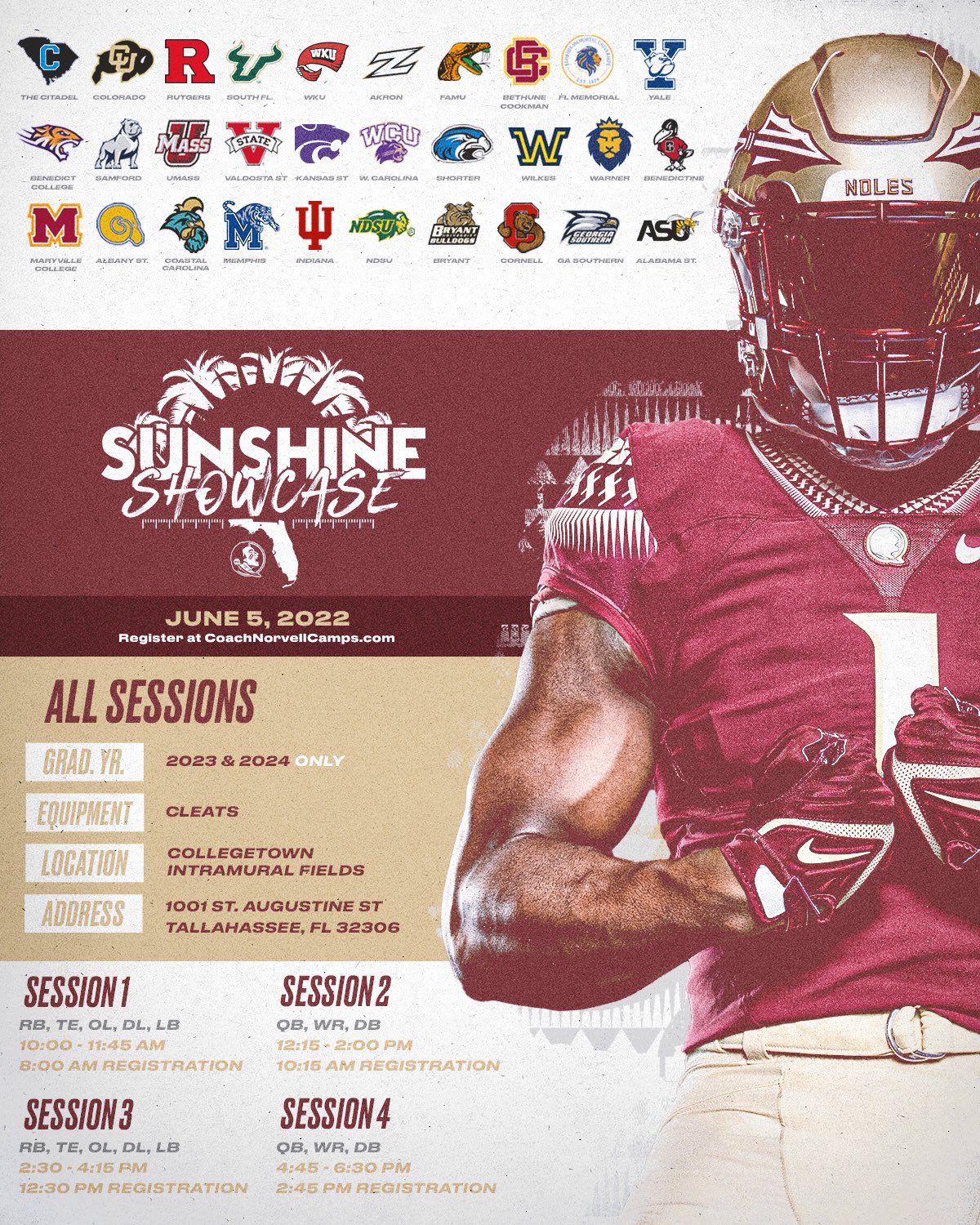 FSU Football on Twitter "MEGA Camp keeps growing. Showcase yourself in