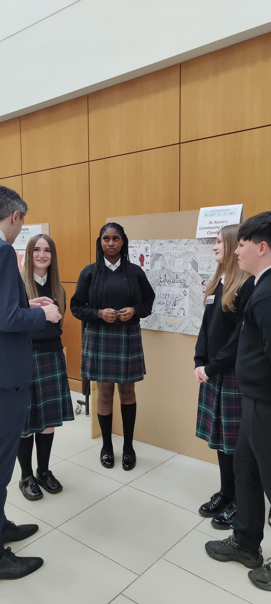 stkevinscc1's tweet photo. Our 5th year students enjoyed their day showcasing their work from the #Power2Progress programme at the @SchoolofEdUCD today and meeting @SimonHarrisTD. Thank you to @JudithHarford, @amalia_fenwick and @Zurich for the opportunity. https://t.co/Kk3oKCnl1a