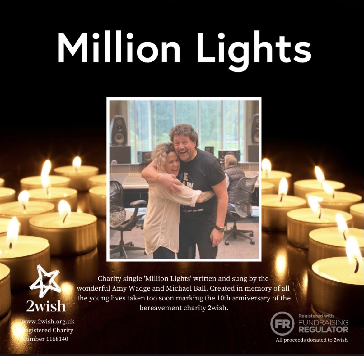 I accidentally deleted my previous post 😢😢 please retweet..
We are so proud of charity single 'Million Lights' written and performed by the incredible @Wadge <a href="/mrmichaelball/">Michael Ball OBE💙</a> <a href="/2wishcharity/">2wish</a> 
Now available for download- Get your copy here! 2wish.bandcamp.com/track/million-…