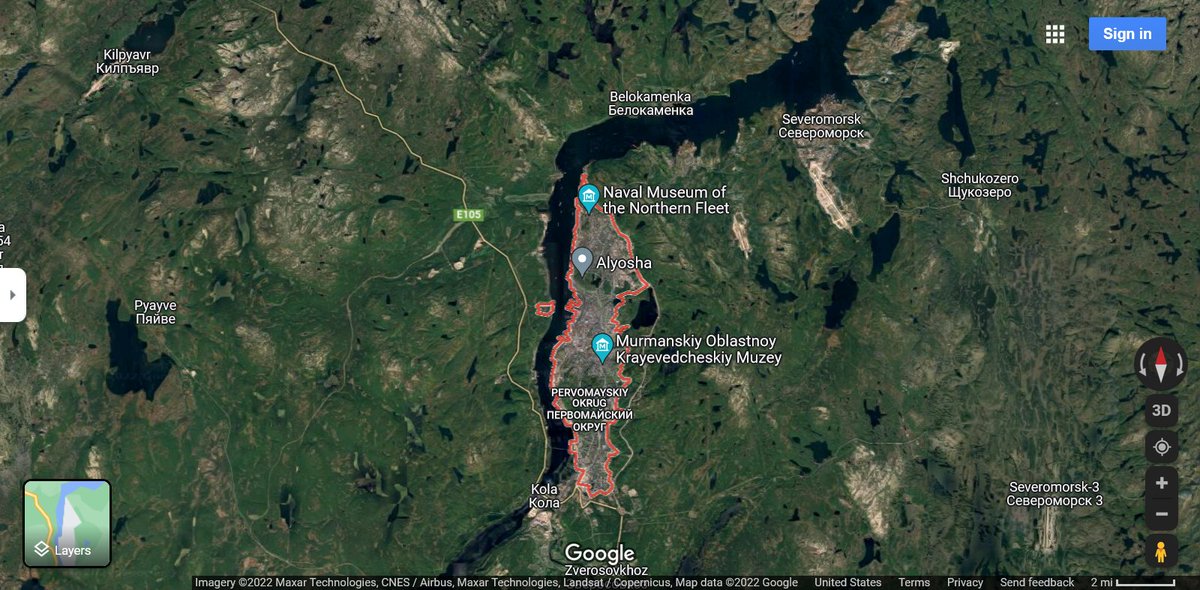 USAS_WW1's tweet photo. #maps - #Russian Navy's real flagship and only aircraft carrier is laid up in Murmansk, thousands of miles away from the Black Sea. Admiral Kuznetsov caught on fire in December 2019 and remains AWOL. #Moskvacruiser (sunk) #admiral_makarov (sunk?) THREAD 1/ https://t.co/iSdIxyS4oC