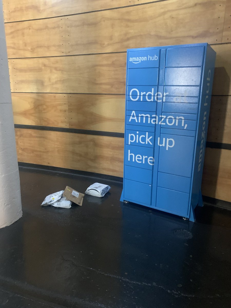 Apt mgmt: we have placed a safe pick up location in the building because of the package theif. Amazon: hold my beer