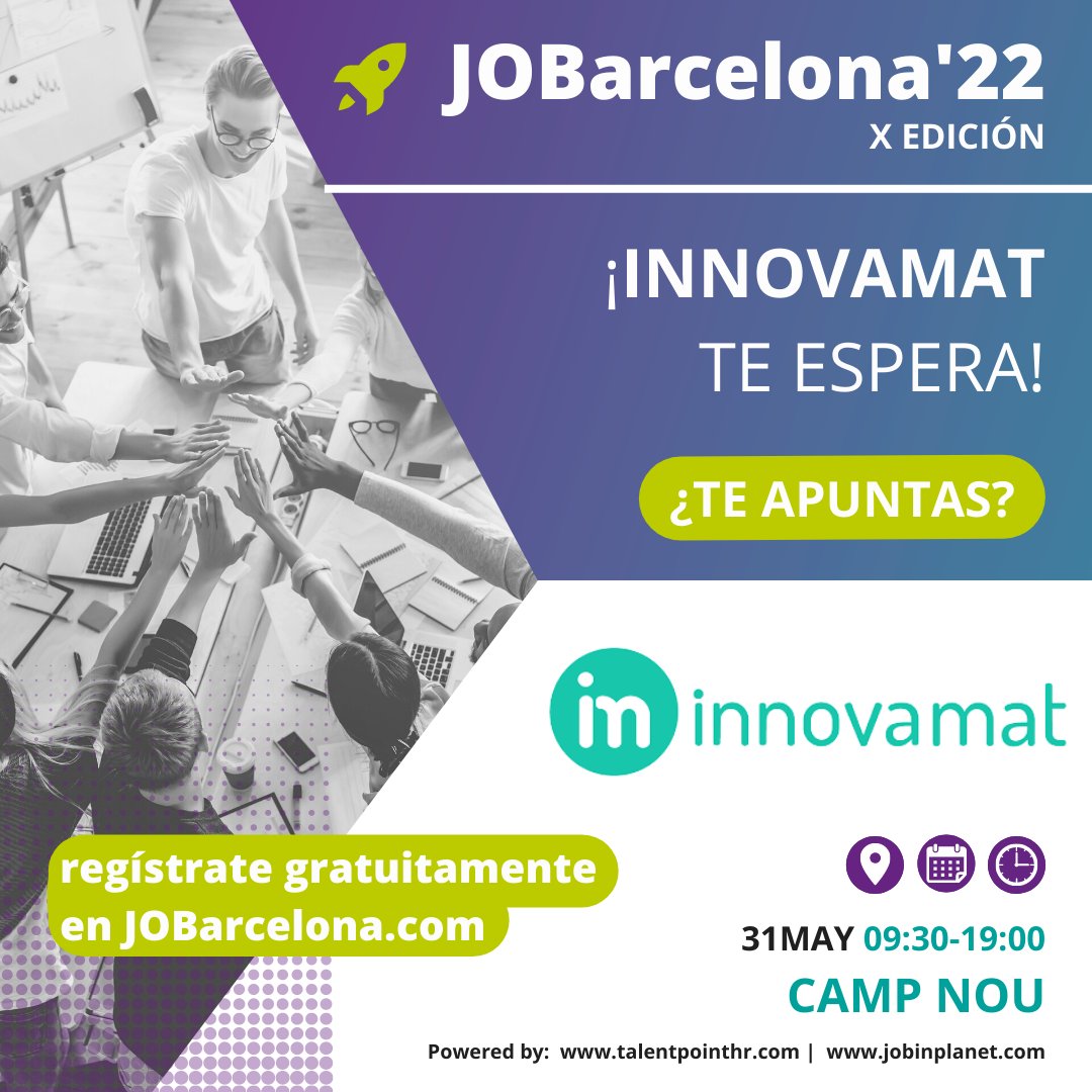 JOBinplanet's tweet photo. ¿Te gustaría trabajar en @innovamat_es?
💻 Conoce un poco más a la empresa aquí: https://t.co/0f17H15jeL
📲 ¡Descarga tu entrada en https://t.co/9g1Gj1Xqqy!
🚀 Your future begins here!
#JOBarcelona #Employerbranding #juniortalentacquisition #talentojunior #empleo https://t.co/xXvNePN2Ub