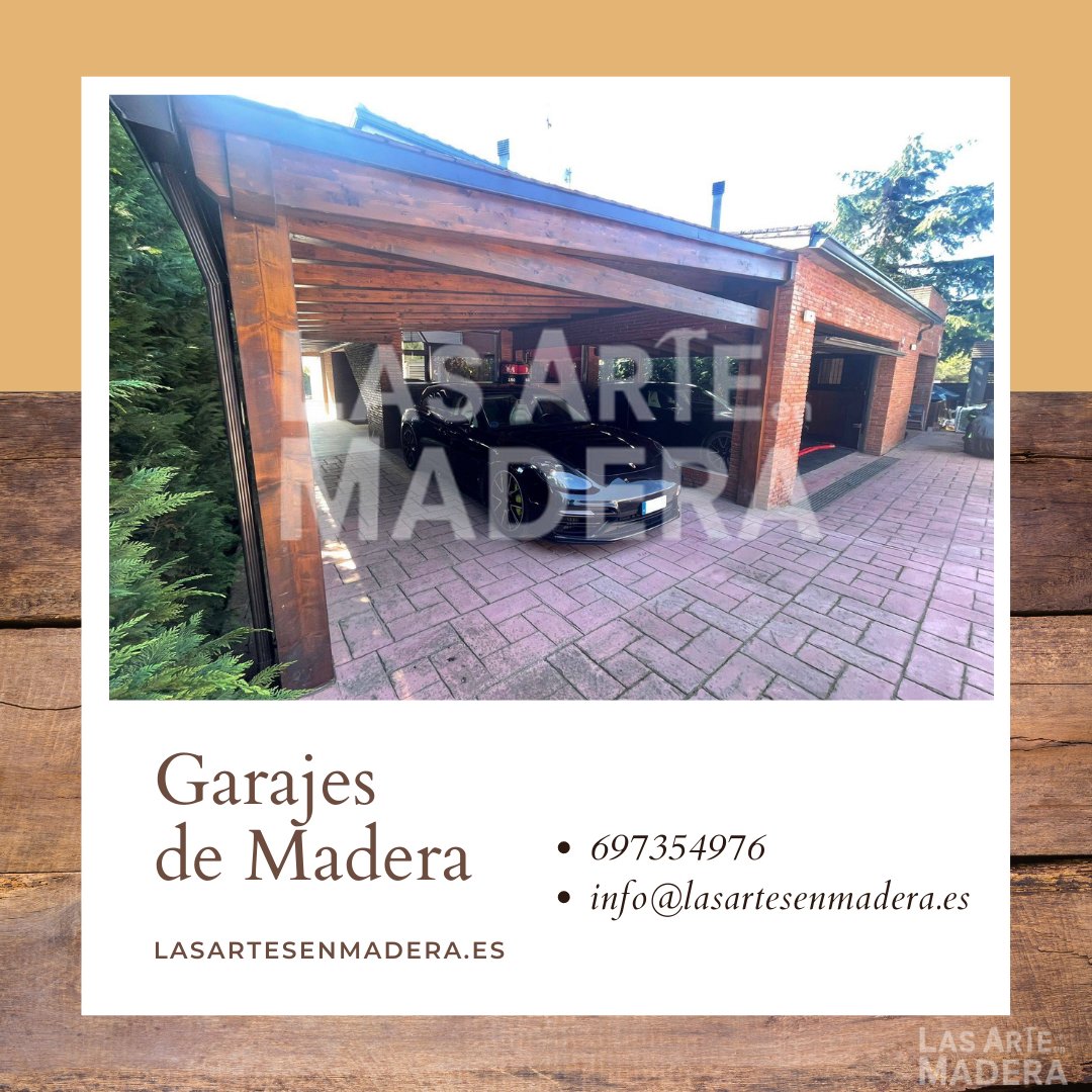LasArteEnMadera's tweet photo. Un buen coche no puede estar a la intemperie. Permite que lo protejamos de las inclemencias climatológicas con nuestros garajes y porches de madera. 

📱 697354976
#lasarteenmadera #construccion #garajesdemadera #porchesdemadera #casasdemadera #madera #fusta #lasartesenmadera https://t.co/FnBXhAjdUy