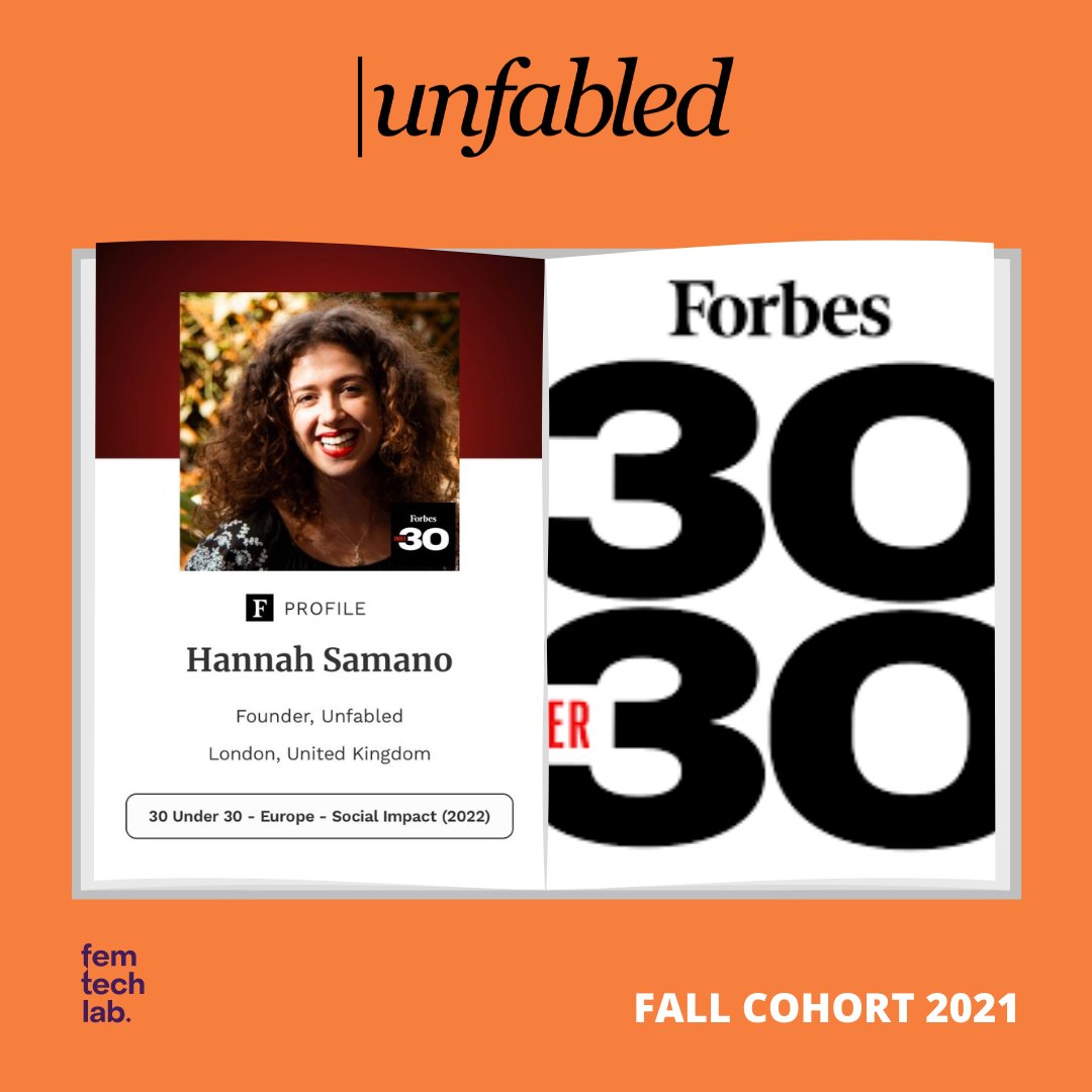 FemTech Lab (@femtechlab) on Twitter photo 🍾 Our Alumni <a href="/Tech_Han/">Hannah Samano</a> Founder of <a href="/unfabled_/">Unfabled ✨</a> has been been listed in #ForbesUnder30 for Social Impact!
We're so glad <a href="/Forbes/">Forbes</a> has recognised her work to improve menstrual wellbeing!
Round of applause for Hannah and Unfabled 👏👏👏👏
#menstrualhealth #femtech 🍾 Our Alumni <a href="/Tech_Han/">Hannah Samano</a> Founder of <a href="/unfabled_/">Unfabled ✨</a> has been been listed in #ForbesUnder30 for Social Impact!
We're so glad <a href="/Forbes/">Forbes</a> has recognised her work to improve menstrual wellbeing!
Round of applause for Hannah and Unfabled 👏👏👏👏
#menstrualhealth #femtech