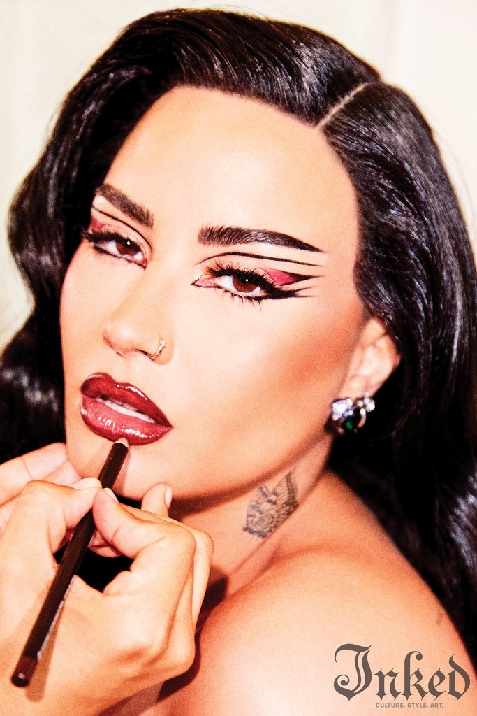 Inkedmag's tweet photo. We are proud to announce the cover of our 2022 Moto Issue featuring the gorgeous Demi Lovato. Drawing inspiration from classic pin-up models like Bettie Page, @ddlovato looks simply stunning throughout the shoot. Check out our full interview with Demi: https://t.co/3WXqWJws4Q https://t.co/Hnmur3u6TA
