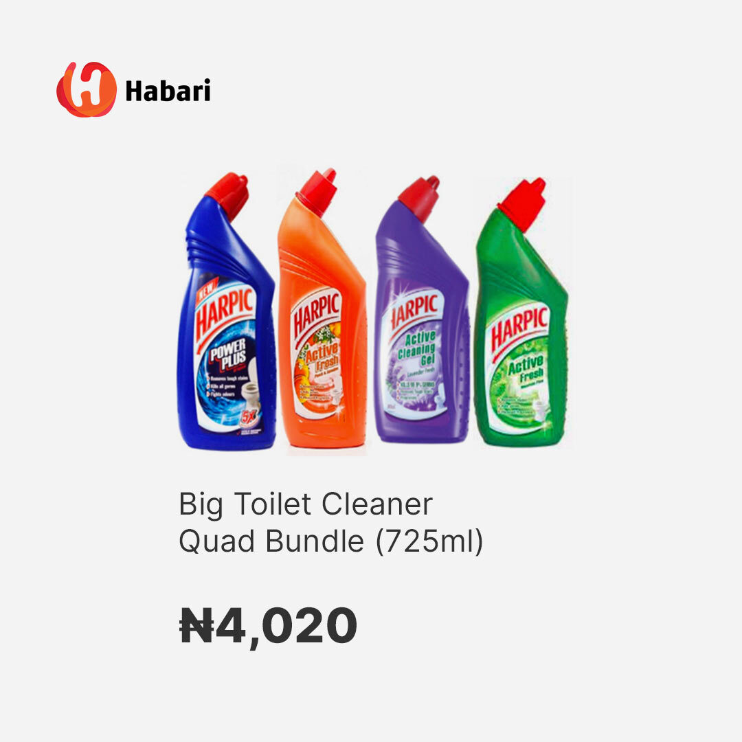 Easily remove the toughest stains in your toilet with this Harpic bundle going for N4,020 only! 

Click here to order now: habarideals.com/shop/big-toile…

#Habari #Harpic #Bundles #freedelivery #cleaning #shophabari #habarishop