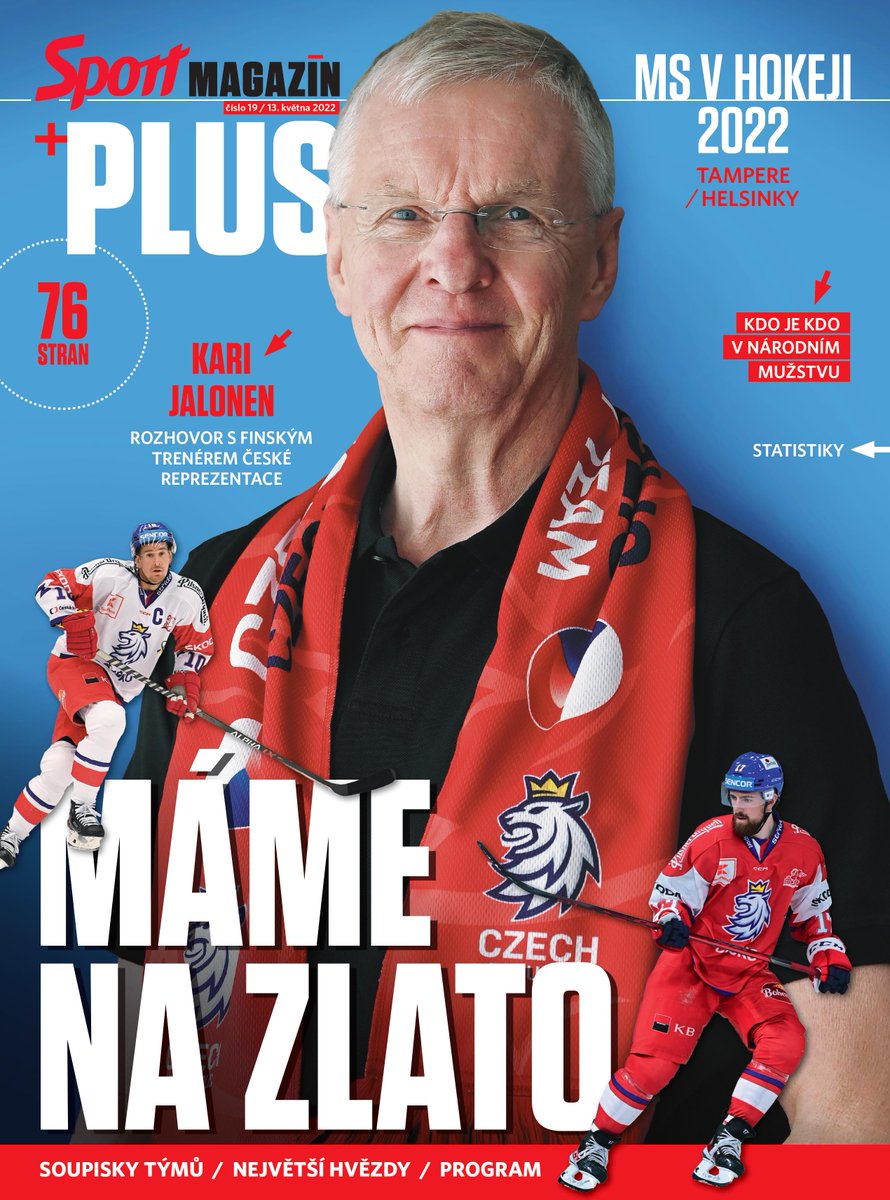zdenek_janda's tweet photo. Tradiční tweet v tuhle dobu...Právě jsme poslali do tiskárny speciální magazín @DenikSport k MS v hokeji! 76 stran...Hlavní rozhovor s koučem @narodnitym Karim Jalonenem, dotazníky s hráči, zajímavosti o týmu, podrobná nominace, rozpis zápasů, zahraniční soupisky...Už v pátek! https://t.co/zFKJygUbLl