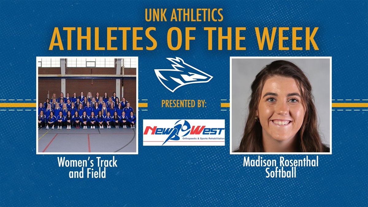 UNK_Athletics's tweet photo. Congratulations to our Athletes of the Week!

Presented by: @NewWestPT 

@UNK_Track @UNKSoftball https://t.co/WTvsFFCwfd