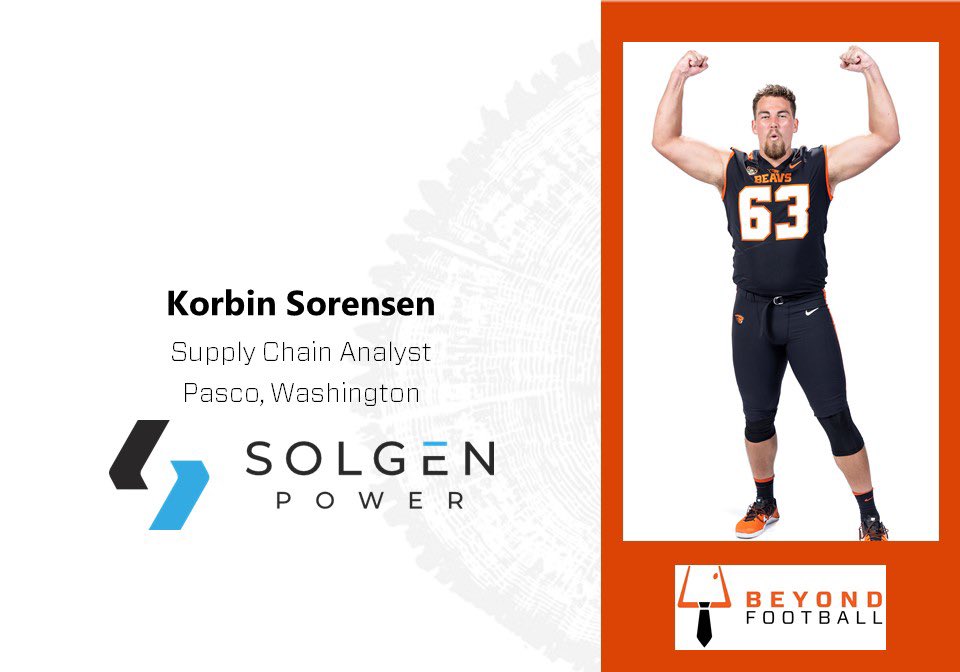 KickingBeav13's tweet photo. 🚨🚨@KorbinSorensen has been awesome to work with and see him earn his position with @solgenpower in Pasco, WA. He starts his new chapter today so give him a big congrats! @BeaverFootball #gobeavs #osubf https://t.co/fGgij5HnvE