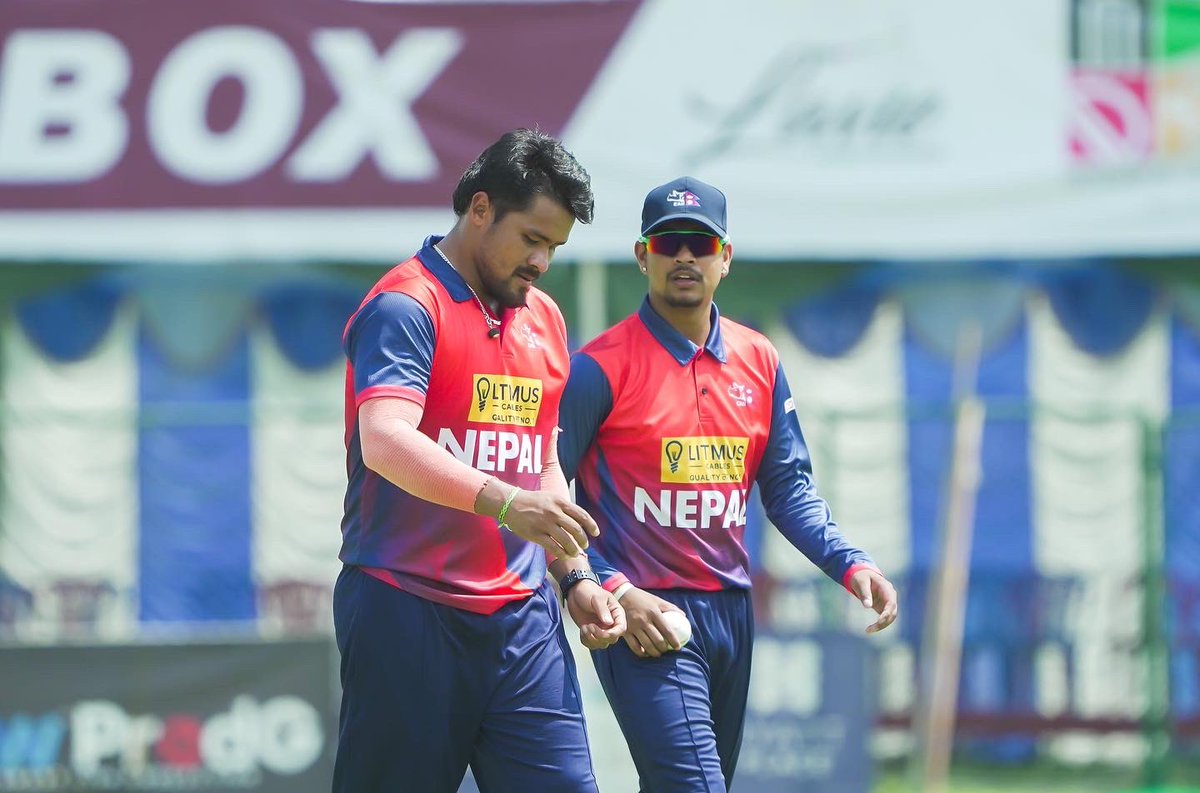 Sandeep25's tweet photo. Growing stronger as a unit. A special series victory for all of us. Kudos to these two guys @karankc33 for being man of the series and #KishorMahato for unbelievable spell on debut. Special shout out to every single member of this team and amazing coaching &amp; support staff.🇳🇵 https://t.co/0gZ483HQHD