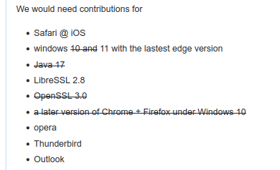 drwetter's tweet photo. #testssl.sh:
Help updating the client simulation would be much appreciated
All you need is to capture the traffic+follow the instructions: https://t.co/Otw6ZwfNT0
To some of the clients I just don't have access to. So otherwise the client simulation will contain old farts ;-) https://t.co/xaKzMtwr6r