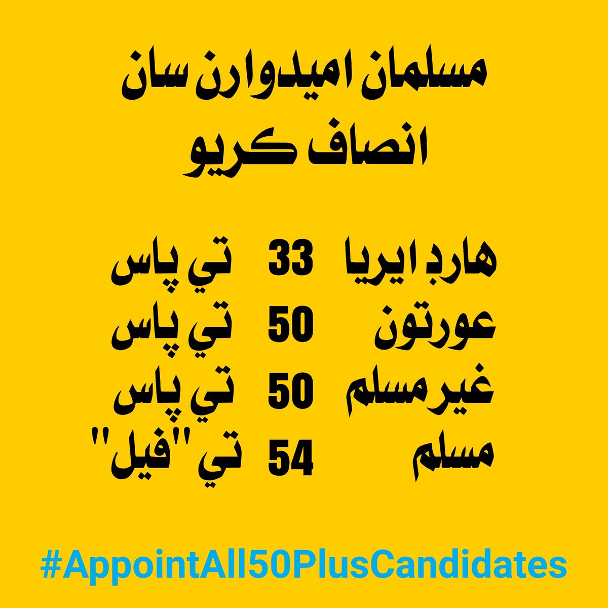 iam_zaheerr's tweet photo. Appoint All 50+ Candidates
@sardarshah1 
@AkbarLaghari5 
@CMSindh 
#AppointAll50PlusMaleMuslimCandidates https://t.co/CyVxajl1I6