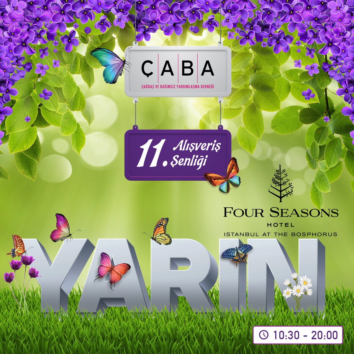 Caba_Dernegi's tweet photo. Büyük güne saatler kaldı. Yarın saat 10:30’da 11. Geleneksel Alışveriş Şenliği’nde; sevilen isimler, trend markalar, nefis lezzetler ve bol bol eğlence ile baharın gelişini Four Seasons Hotel’de kutluyoruz. https://t.co/PzgP7fFzJR