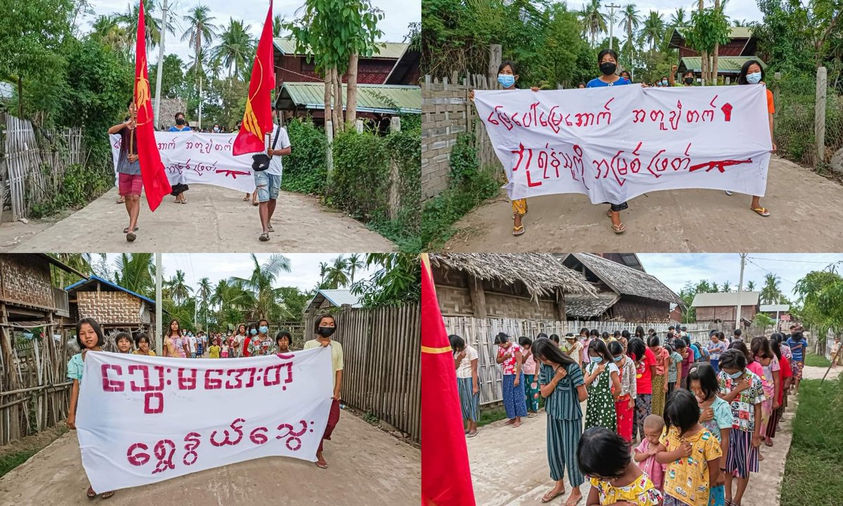 PyaePhyoKyaw322's tweet photo. Anti-coup revolutionary strike in Sagaing's Yinmabin Twp, Beinwechaung Vlg.  #2022May9Coup #US_SanctionMOGE #WhatsHappeningInMyanmar https://t.co/KQoO30cdy4