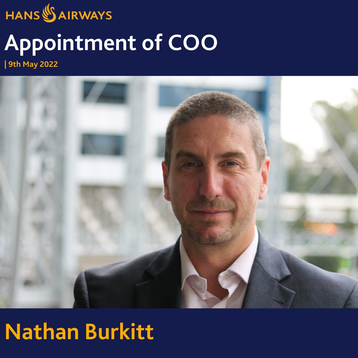 HansAirways's tweet photo. We are delighted to announce that Nathan Burkitt has been appointed to Chief Operating Officer (COO). Nathan brings 17 years’ senior operational experience to the airline with a diverse, international flying career.

Full press release here: https://t.co/nusX6lggYL

#coo #airline https://t.co/oEuyqMaMQP
