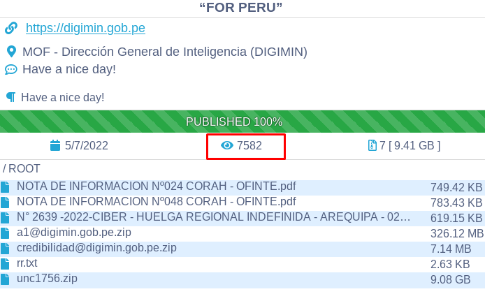 SecureGobpe's tweet photo. Al día de hoy, la publicación de CONTI GANG tiene ya 7582 vistas, mas gente con acceso a información clasificada. Preocupa los activos expuestos en cada NOTA y email leakeado. #Ransomware #RansomwareGroup #Contileaks https://t.co/b7LCq4GJJD