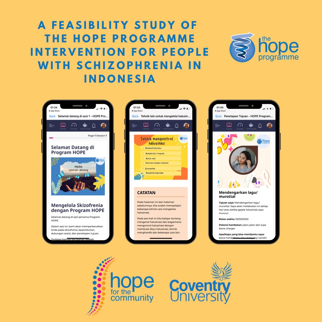 HOPE4TC's tweet photo. #MentalHealthAwarenessWeek2022 We are proud to be working with fantastic @covcampus #PhD student @sripadmasari to deliver online support for people living with #Schizophrenia in #Indonesia. New #hopeprogramme & positive feedback 👏👏👏 #socent #poweredbyHope #research #impact https://t.co/QN9nhMhq7K
