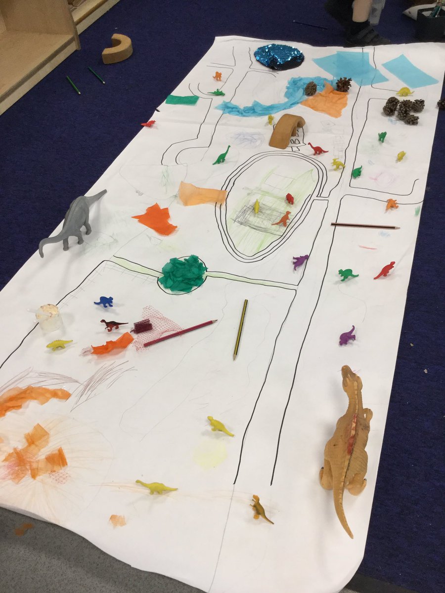 MD_Class1's tweet photo. Team Reception worked in small groups today designing a dinosaur park. They worked together to decide on what the dinosaur needed and where best to place the enclosures. Then they programmed the bee bots to the different areas of the park! @MD_MrsThompson #MDComputing #MDDT https://t.co/A3Hbi3hs88