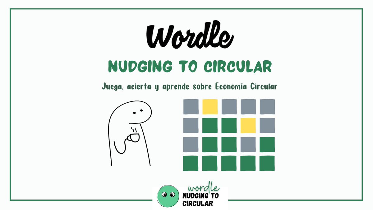 NudgingToCircle's tweet photo. ¿Te atreves a jugar #Wordle #NudgingToCircular?
No olvides compartir tu resultado con nosotros. 😉
Adivina nuestra palabra de hoy: ⬇️
https://t.co/P5geo8bkUL
#Wordle #WordleEs #WordleEspañol https://t.co/2QGPYBIaUa