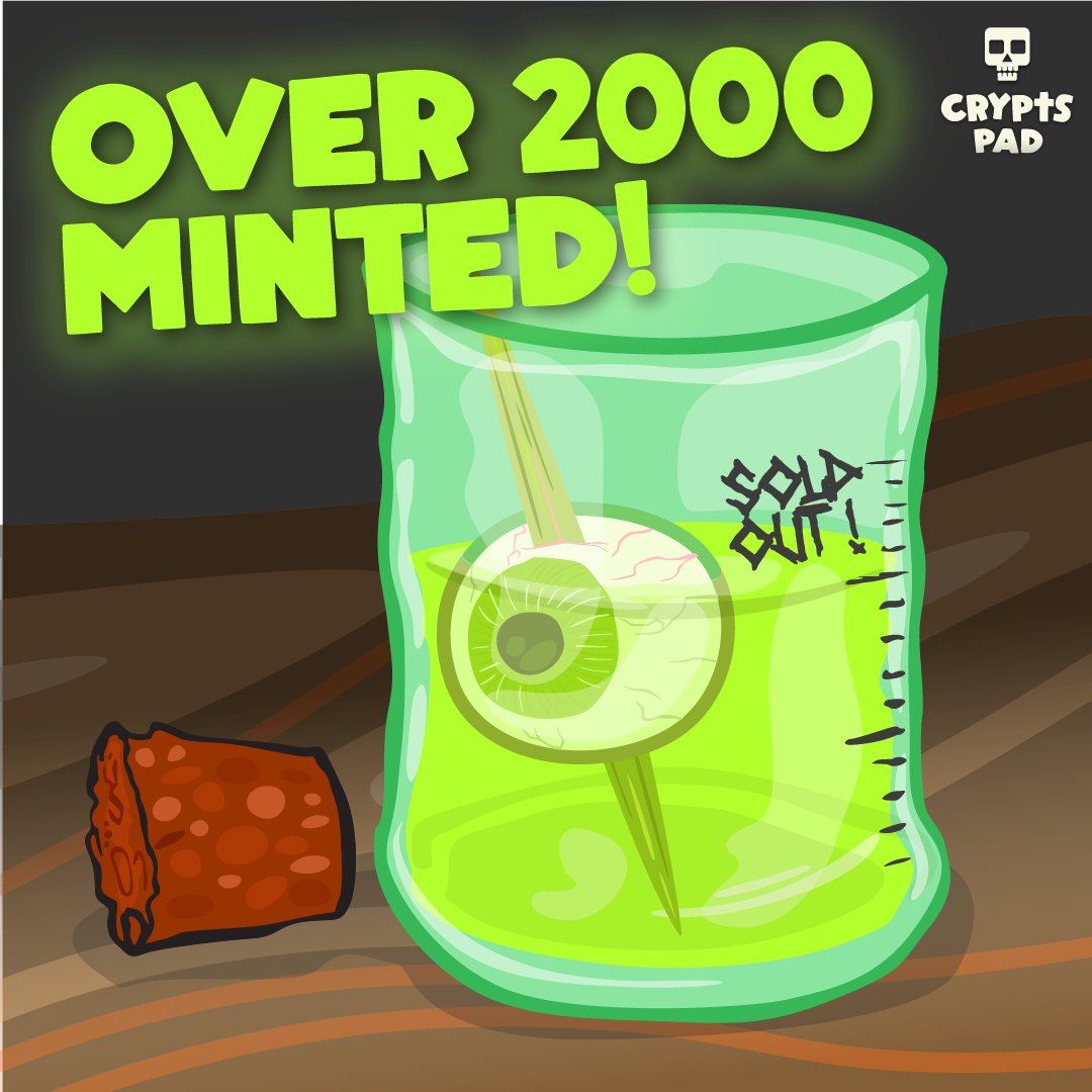 CryptsPad's tweet photo. 🎉 OVER 2000 ALREADY MINTED 🎉

WL SALE IS STILL OPEN!!

LESS THAN 1H TIL PUBLIC SALE

JOIN OUR DISCORD FOR THE MINT LINK: https://t.co/JUrvL63uq1

#Mint #MintOfTheDay #Minting #Mintday #NFTCollection #NFTCommunity #NFT #Solana #SolanaNFTs #NFTartist  #NFTProjects #DAO https://t.co/B6bAygGCRF