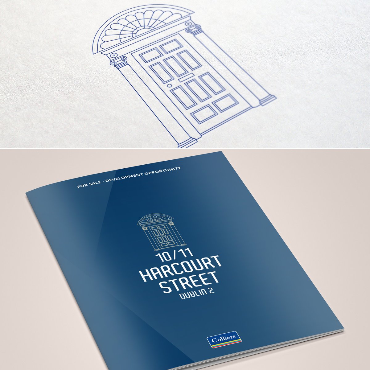 mmcreativeinfo's tweet photo. We love creating custom illustrations for our brochure covers. This illustration of a Georgian door, featured on the cover of a brochure that we designed,  for 2 period properties, built c.1800, on Harcourt Street.

#illustration #linedrawing #brochuredesign #brochurecover https://t.co/MlOzNRjr01