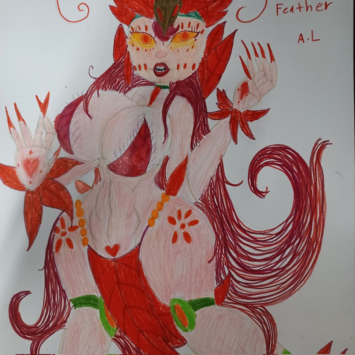 FanticLoser's tweet photo. After seeing the desolate hope I saw one of the characters that looks like a Aztec tiki named terro totik I thought that character was very interesting so I had a thought of making daughters for him and this is the first daughter  #thedesolatehope #oc #scottcawthon #fanart https://t.co/iHE1MNu5Zg
