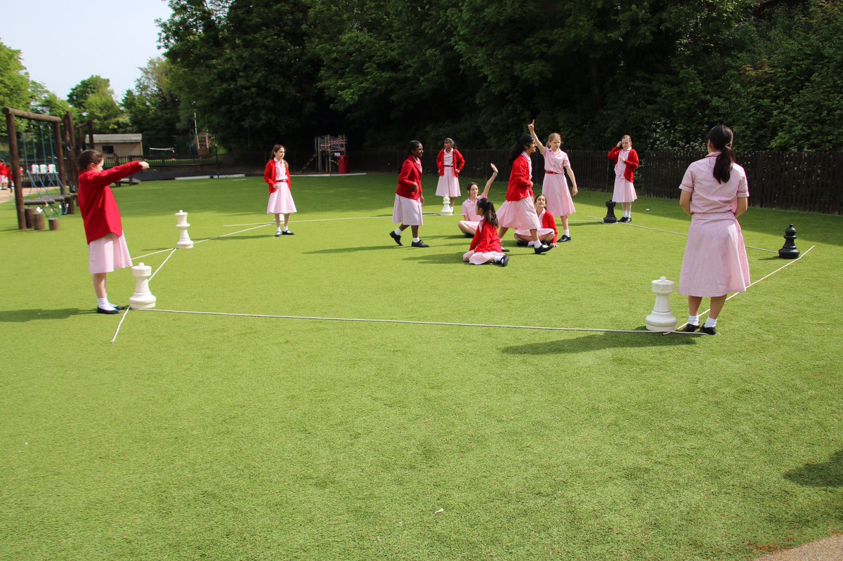 GodstoweMaths's tweet photo. We’ve been making the most of the sunshine by doing some outside learning. Here are #Year7 finding out about angles in different polygons. https://t.co/t7Lck7WlSr