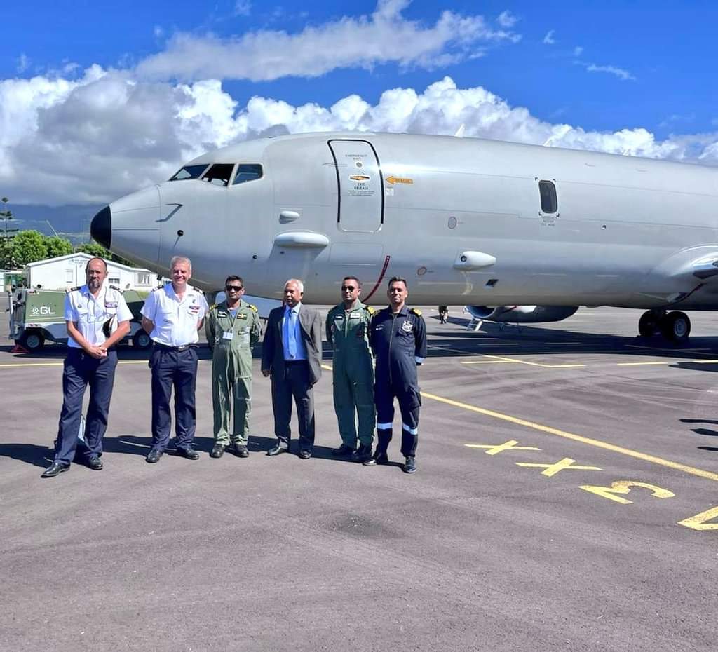 NewsIADN's tweet photo. Indian Navy #P8I #LRMR #aircraft on a 5 day deployment to #Reunion Island Territory of France in Southern Indian Ocean.

During the deployment, P8I will operate with #French warships in the region under a co-ordinated #Patrol. 

#IADN #IOR https://t.co/fUUWn0GsKv