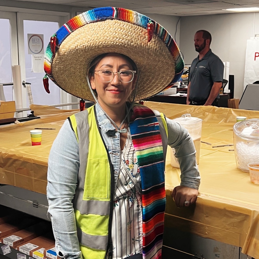 SLithographics's tweet photo. The team celebrated Cinco de Mayo last week with a salsa contest! Sandy was the winner, winning bragging rights, a Sombrero with Chili peppers, and a Chili Pepper Salsa bowl. Thank you to all who participated! #cincodemayo #suplitho #salsacontest https://t.co/GBhGFlnSqp