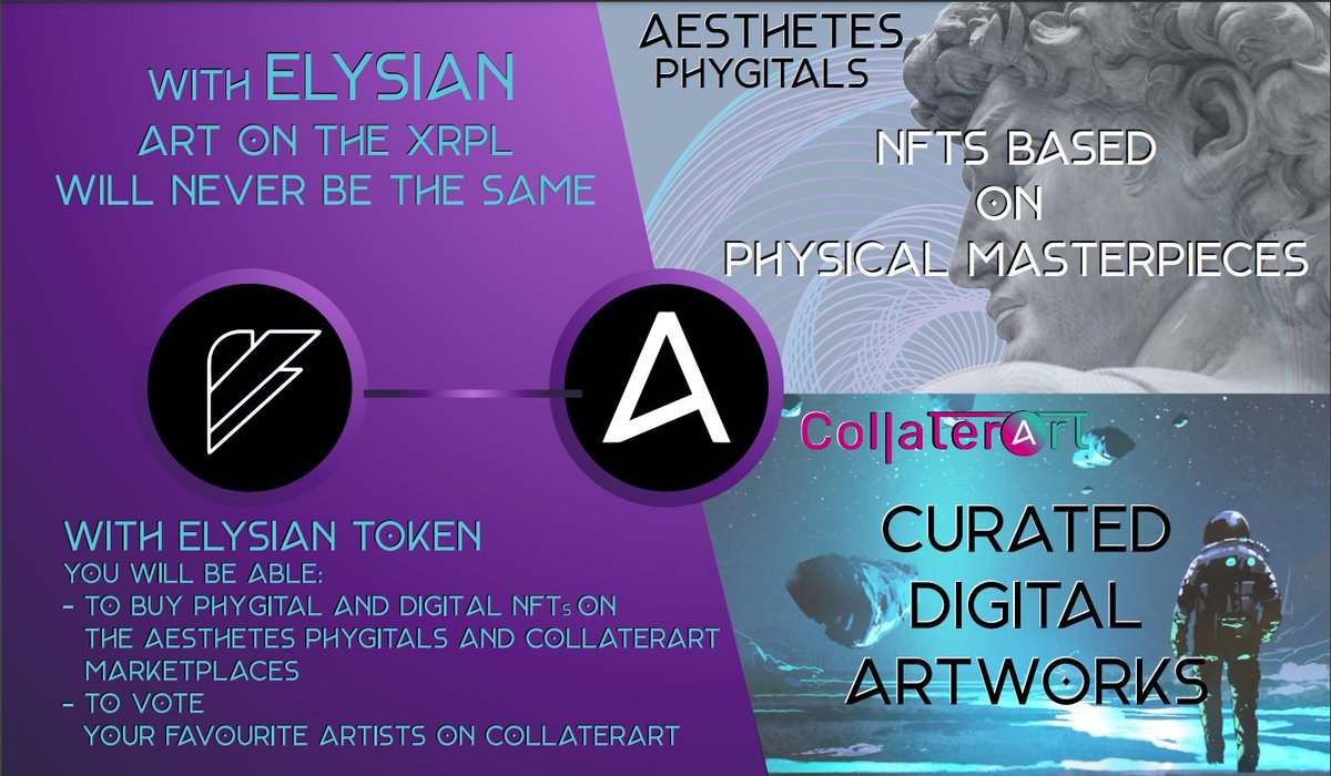 Elysianers's tweet photo. Elysianers!!
#ELS is at the center of the @aesthetes_art comprehensive ecosystem that we are building on the #XRPL! πͺπͺ
#Elysianers #NFT #NFTs #XRPLCommunity #NFTCommunity #ELSCommunity https://t.co/030QJUE8aD