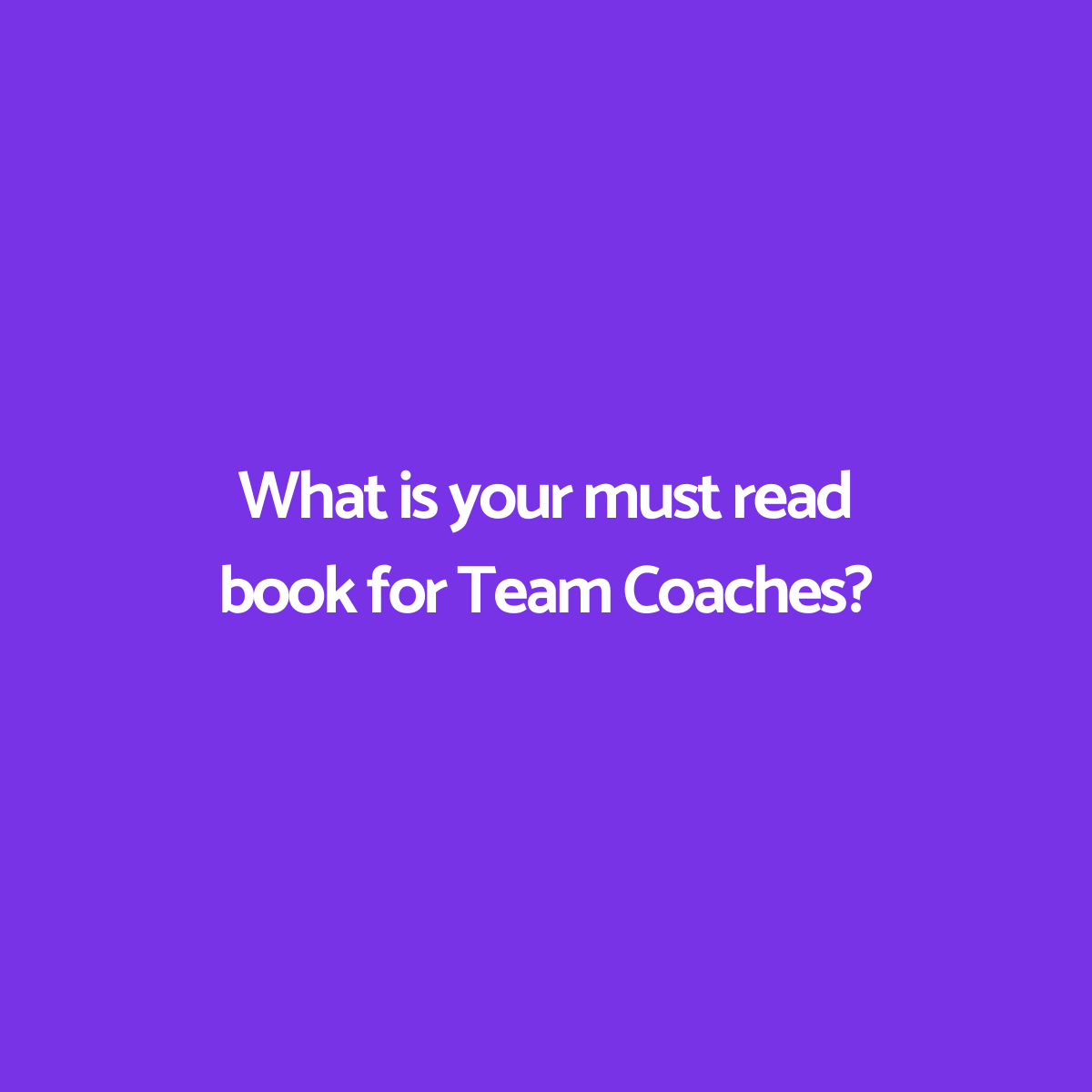 What book has taught you the most about Team Coaching? Which would you recommend to fellow Team Coaches? 
 
#TeamCoach #TeamCoaching #Learninganddevelopment