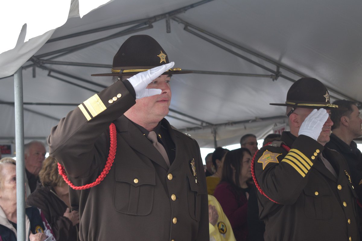 MCSO_IN's tweet image. Sheriff Forestal, his Deputies &amp;amp; Staff were proud to rededicate the Fallen Deputy Monument in front of MCSO headquarters at the CJC last week. “The Monument is the physical embodiment of our fallen deputies and is treated as such when moved and placed” said Sheriff Forestal.