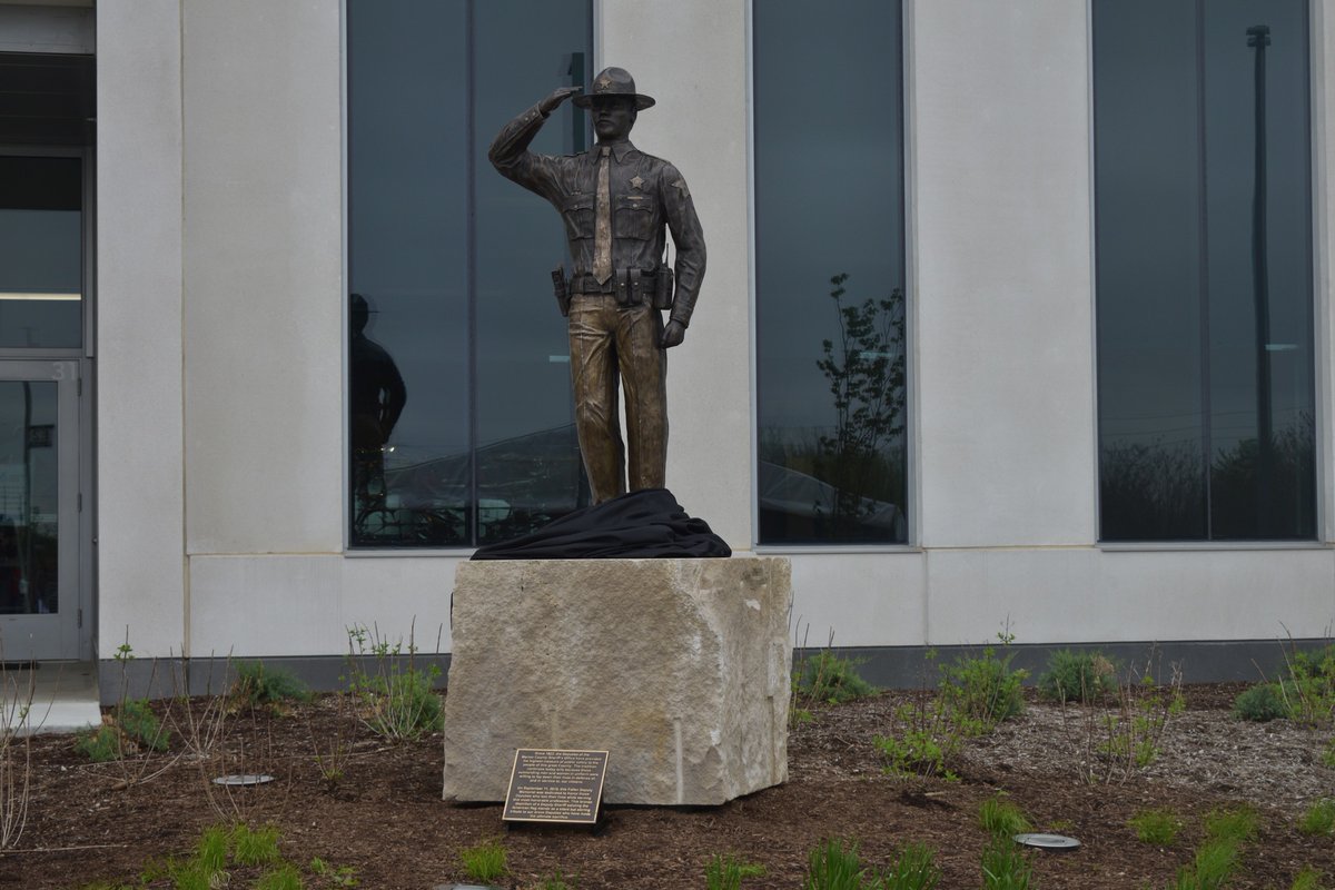 MCSO_IN's tweet image. Sheriff Forestal, his Deputies &amp;amp; Staff were proud to rededicate the Fallen Deputy Monument in front of MCSO headquarters at the CJC last week. “The Monument is the physical embodiment of our fallen deputies and is treated as such when moved and placed” said Sheriff Forestal.