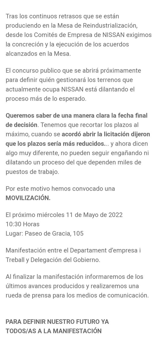 ccooebro's tweet image. Después de la última reunión exigimos la concreción y la ejecución de los acuerdos alcanzados en la mesa de #reindustrialitzación. 

Queremos saber de una manera clara la fecha final de la decisión. 

Por este motivo convocamos una #Movilización.

Sigue hilo👇👇👇👇