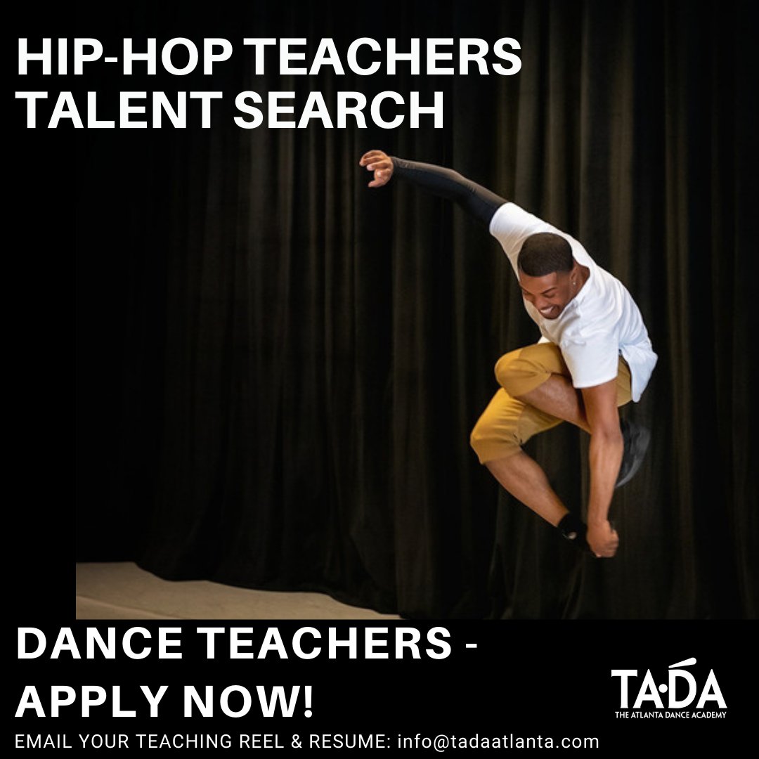 tada_atl's tweet photo. TADA is on the search for experienced teachers: tap, jazz, hip-hop, and ballet. Apply today! #tadatalentsearch #tada #findthejoyinmovement #artsinatl @danceatl https://t.co/rZYMC9P2Z2