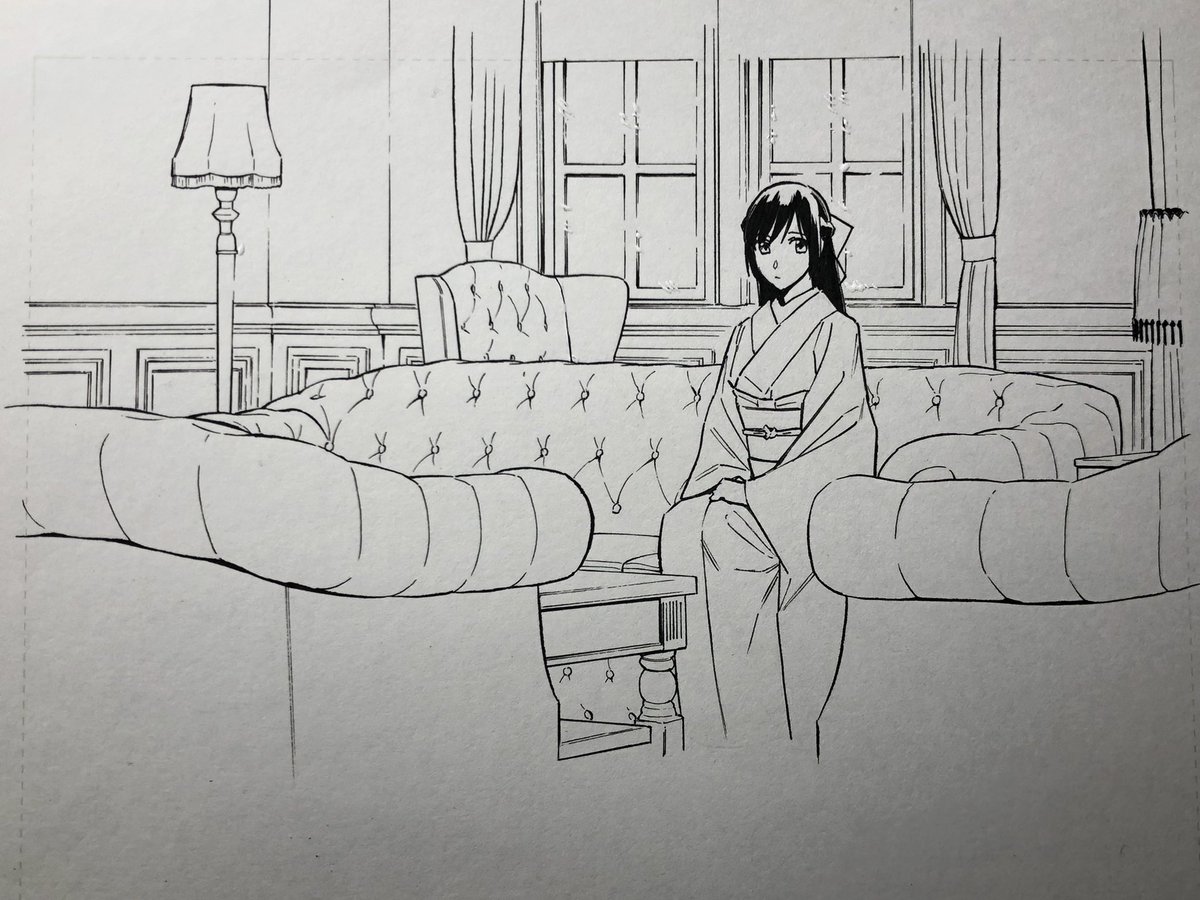 下絵は3D素材で。
丸ペンが取り替えてもカスッカスで違うそうじゃない感がずっと続いてるので使うメーカー再検討しようかな。 