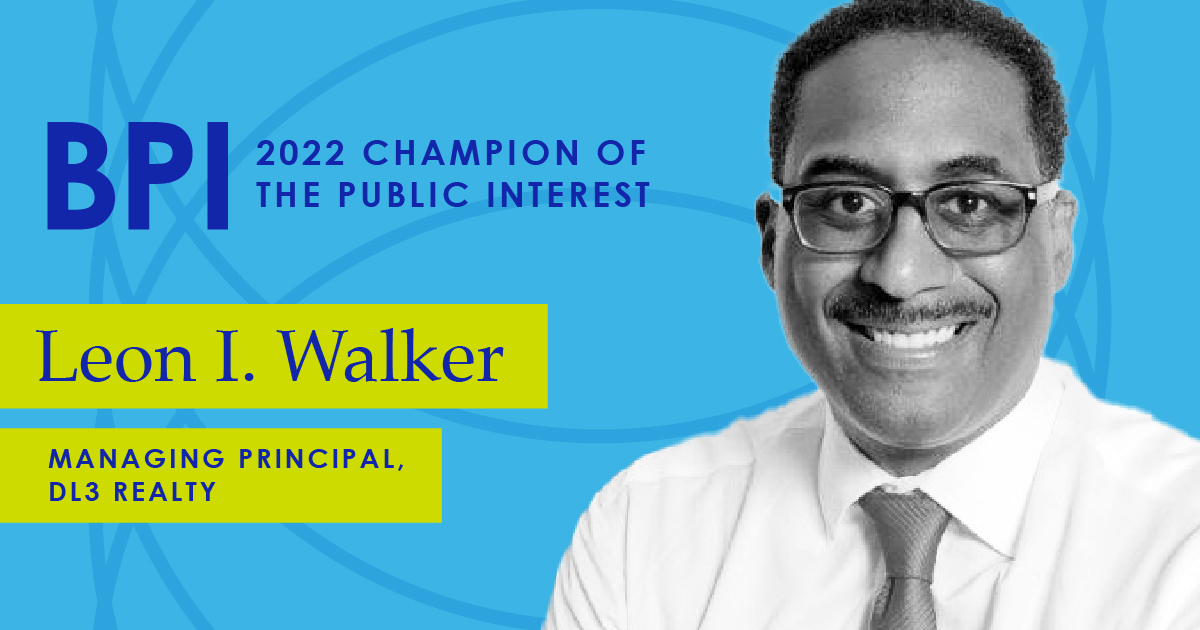 BPIChicago's tweet photo. Leon I. Walker, Managing Principal at @dl3realty, will receive @BPIChicago's 2022 Champion of the Public Interest Award at our 2022 annual event. #BPIChicago #ForgingAhead

Register for @BPIChicago's Annual Event:
https://t.co/Uu9qnjq74L https://t.co/XlLIj9Fzue