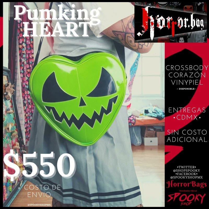 ShopSpooky's tweet photo. ∆•Crossbody de Vinypiel en forma de Corazón con relieve de Vinypiel con cara de Calabaza•∆

$550 + Costo se Envio

ENTREGAS •CDMX• SIN COSTO ADICIONAL

#HorrorBags #horrorfans #horrorart #horrortime #horrorday #horrorgirls #halloween
#halloweeneveryday #halloweentime https://t.co/37UxYh9bDc