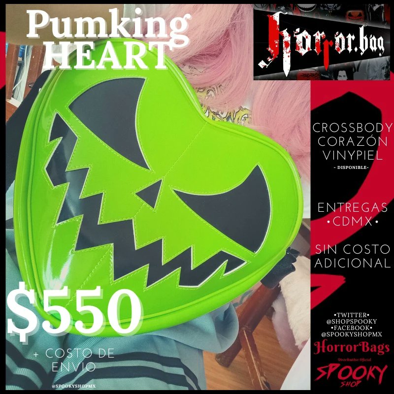 ShopSpooky's tweet photo. ∆•Crossbody de Vinypiel en forma de Corazón con relieve de Vinypiel con cara de Calabaza•∆

$550 + Costo se Envio

ENTREGAS •CDMX• SIN COSTO ADICIONAL

#HorrorBags #horrorfans #horrorart #horrortime #horrorday #horrorgirls #halloween
#halloweeneveryday #halloweentime https://t.co/37UxYh9bDc